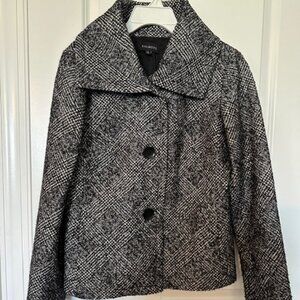 TALBOTS BLACK/WHITE TWEED JACKET